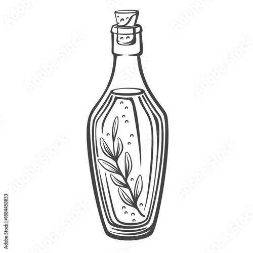 Decorative bowl on pedestal with fluted rim and carved base, classic tableware form in vintage engraved style, monochrome outline line art with detailed contours. Vector illustration