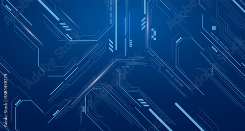 Futuristic Circuit Board Background with Digital Technology Lines