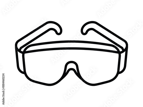 Safety Goggles Eye Protection Black Line Icon