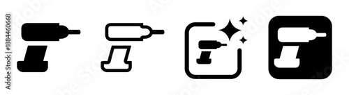 Portable hand drill icon for diy repairs drilling and screw driving tasks