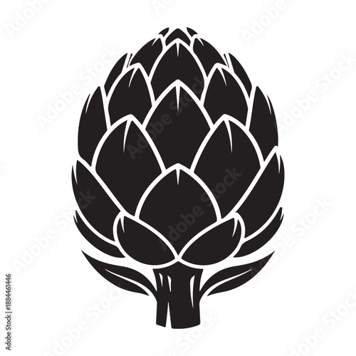 Geometric Artichoke Silhouette Vector for Healthy Food Logo Design