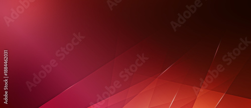 Abstract modern red horizontal banner background with geometric diagonal overlay layer and glowing lines