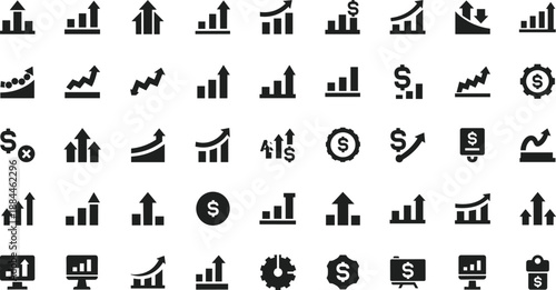 Black and white of business finance and growth