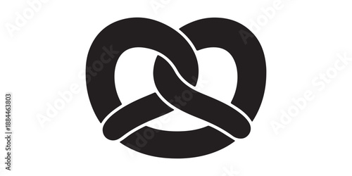 Classic pretzel icon design for food and snack branding