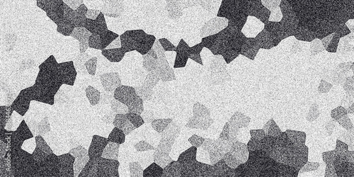 Abstract grayscale geometric mosaic pattern with a granular texture creating a textured background for design and digital art applications