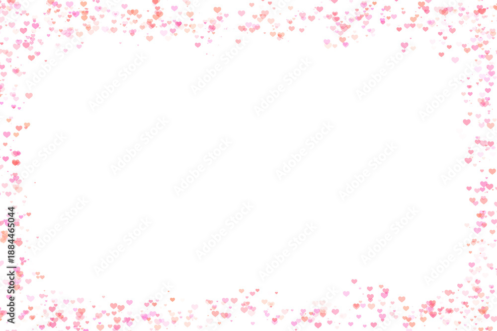 Obraz premium Valentines day.Holiday pink small hearts on blue border