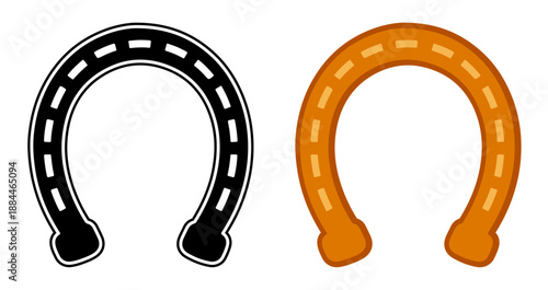 Horseshoe Icon Vector Illustration for Good Luck Fortune and Success Symbol, lucky horseshoe on black background