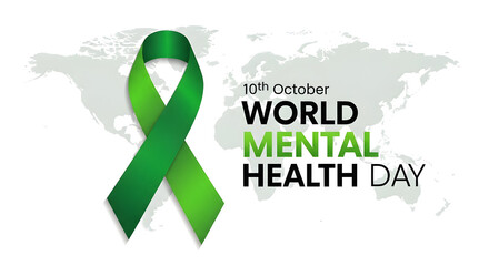 World mental health day awareness ribbon
