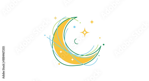 Crescent Moon with Smiling Face.