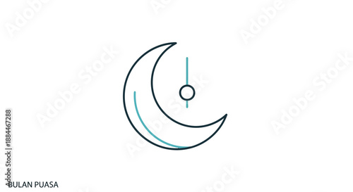 Crescent Moon Graphic Design Element Icon.