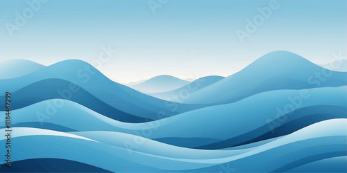 Abstract blue wave background featuring a flowing water vector design with ocean curves and motion lines in a light sea landscape illustration for a summer nature wallpaper backdrop