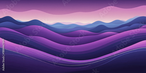 Abstract purple background vector featuring pink and blue waves with curved lines and silk texture for an artistic backdrop pattern
