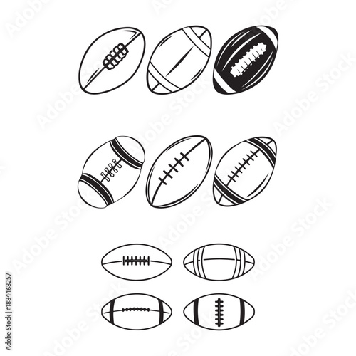 American Football Line Art Illustrations
