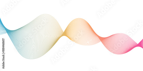 Abstract blue smooth wave on a white background. Dynamic sound wave