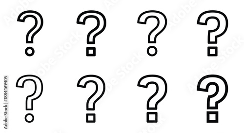 A grid of black question marks on a white background posing uncertainty