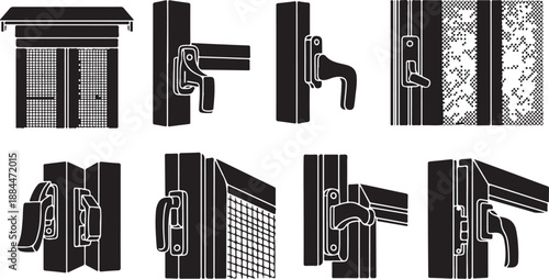 Various Window Latch and Lock Mechanisms Illustrated in Detail