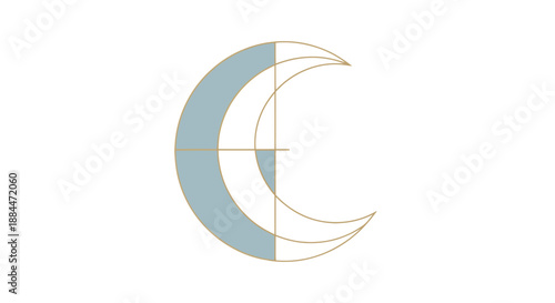 Crescent Moon Shape Design Element.