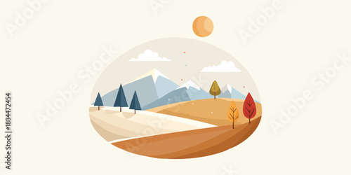 Vector illustration of a palm tree and a summer sky