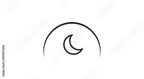 Simple crescent moon icon design.