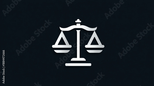 Justice outline glyph expressing simplified authority symbolism, minimalist legal identity, balanced governance representation, and modern abstract justice communication