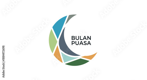 Colorful Crescent Moon Logo Design Element.