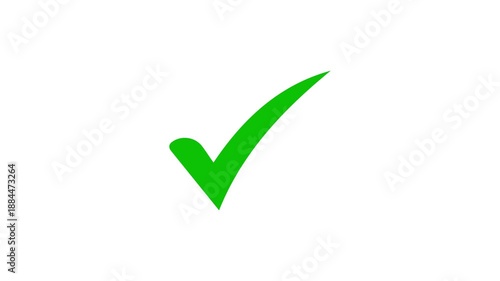 correct sign and approval symbol animation on white background. animated checkmark for success.