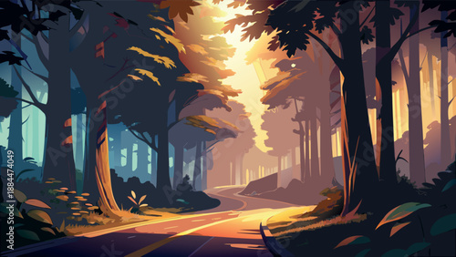 Breathtaking Mountain Trail Landscape with Distant Peaks and Clear Blue Sky