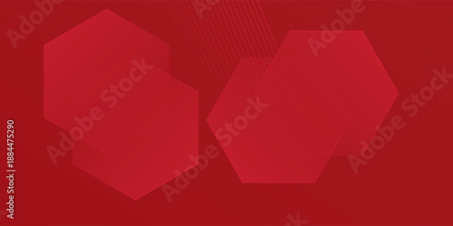 Abstract lines pattern technology on red gradients background simple design art
