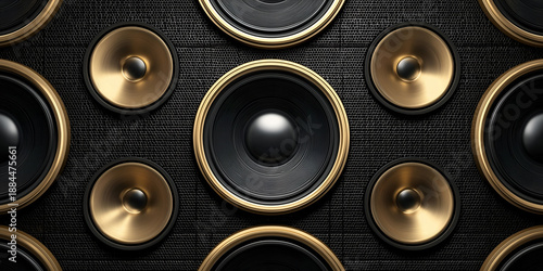 A close-up view of various speakers showcasing intricate designs and sound technology, perfect for audio enthusiasts.