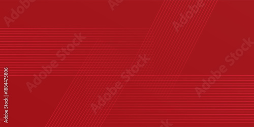 Abstract lines pattern technology on red gradients background art modern design