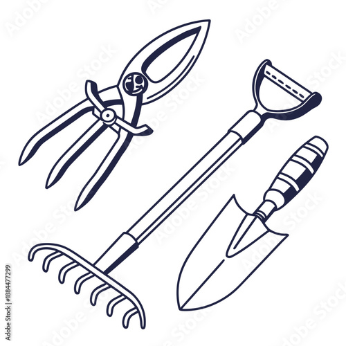 Garden tools arrangement