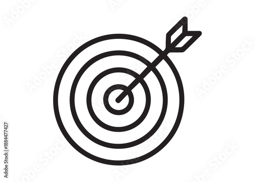Goal target Line Art Icon, Outline Stock Vector Illustration