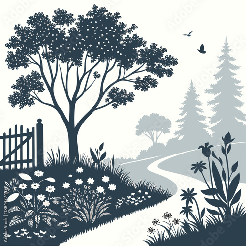 Serene garden pathway