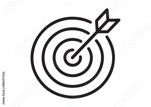 Goal target Line Art Icon, Outline Stock Vector Illustration