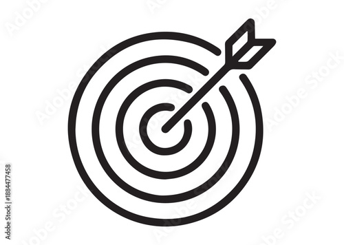 Goal target Line Art Icon, Outline Stock Vector Illustration