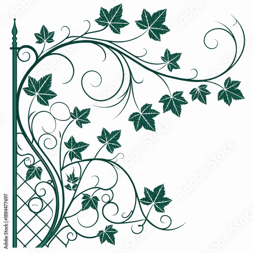 Elegant vine corner decoration