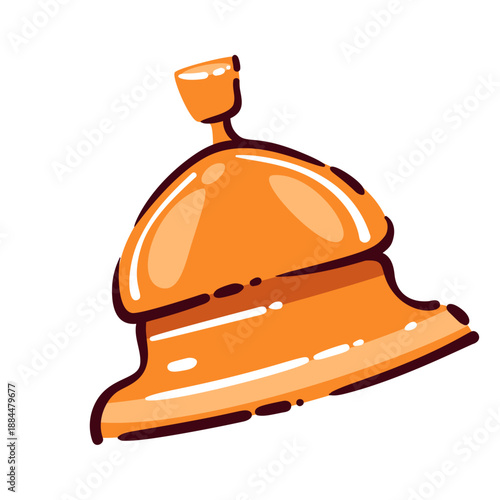 Hotel service bell icon for reception and concierge desk, luxury hospitality symbol for hotel service and guest assistance. Modern simple cartoon illustration of service bell. Vector illustration.