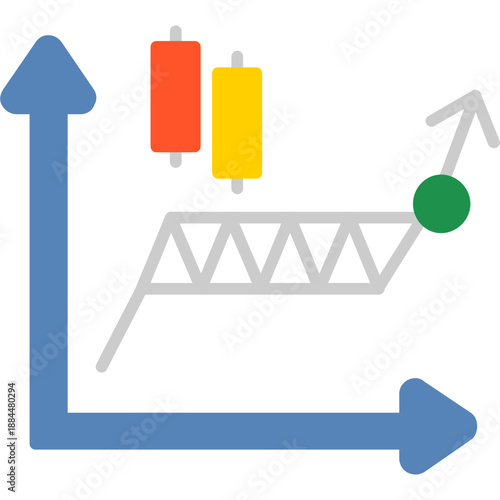 Breakout stock chart with upward move