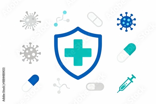 Leprosy disease medical awareness icon in flat vector style