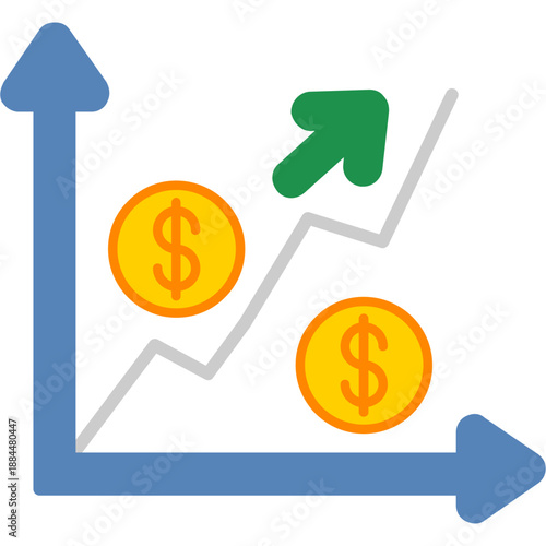 Average growth trend with arrows