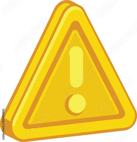 bright yellow warning triangle illustration for caution alerts