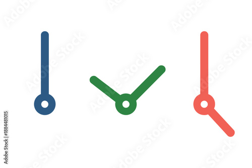 Colorful Clock Hands Icon Set