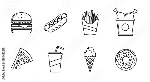 Assorted fast food items