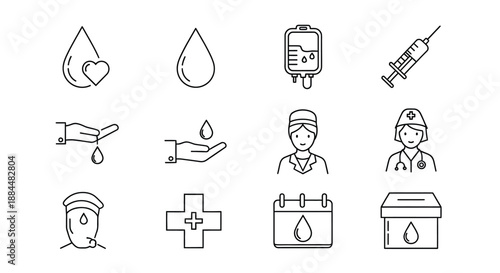 Medical symbols and equipment