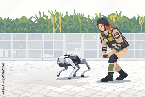 Security forces conducting strategic field exercises with unmanned ground vehicles within modern defense technologies.