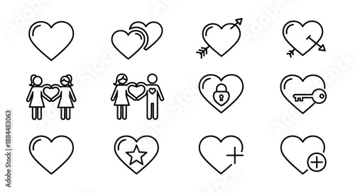 Collection of heart symbols