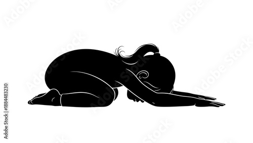 Black Silhouette of a Sleeping Cat.