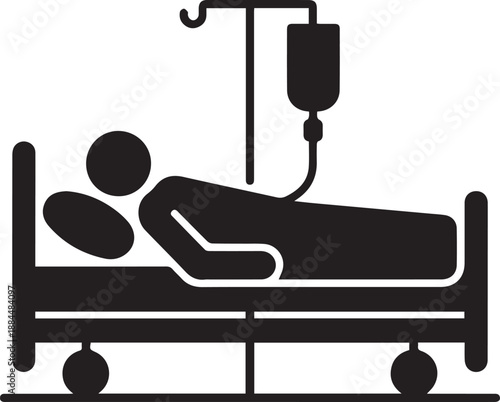 Hospital Treatment Patient Icon Vector