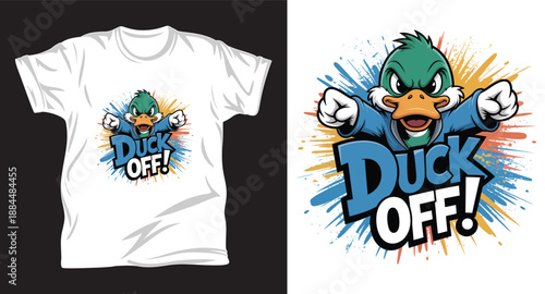 Duck graphic vector T shirt design print.