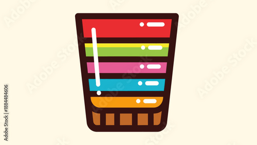 Colorful layered beverage illustration for various conceptual uses and designs